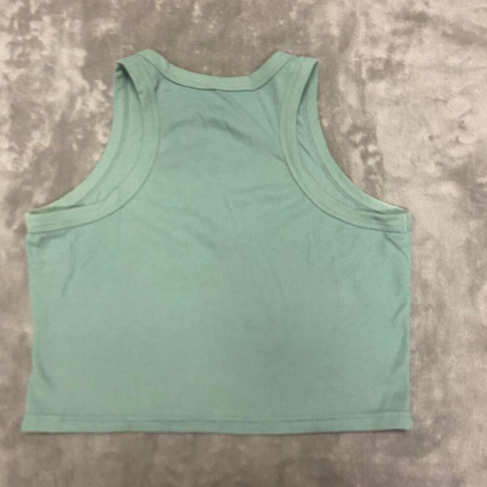 Teal Ribbed Cropped Tank - Picture 3 of 6